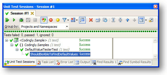 Résultats des tests unitaires